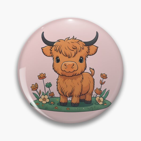 Item preview, Scottish Highland cow and flowers designed and sold by Nolan6.