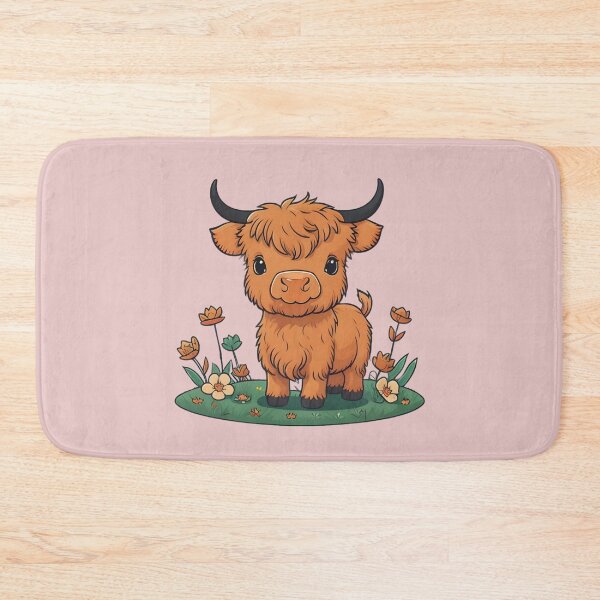 Item preview, Scottish Highland cow and flowers designed and sold by Nolan6.