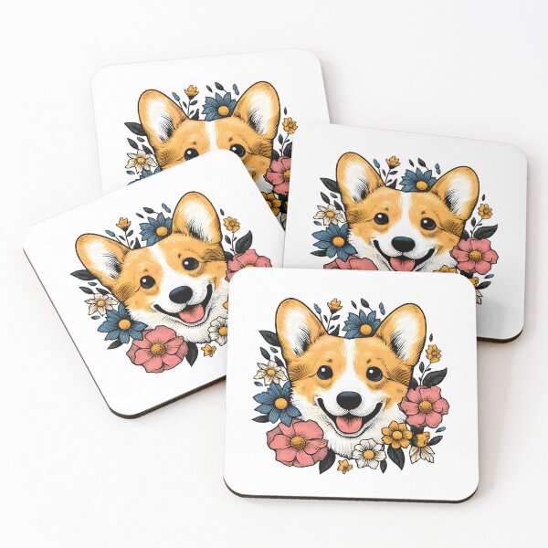 Item preview, Corgi dog in the flower garden designed and sold by ArisaHong.