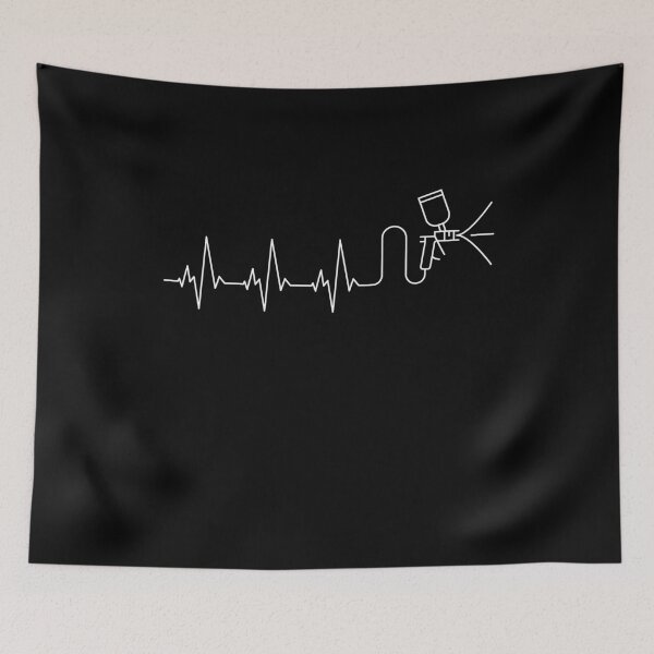 Item preview, Auto Body Painting Heartbeat - Spray Gun EKG Pulse Line outline design for Car painters designed and sold by venomousvector.