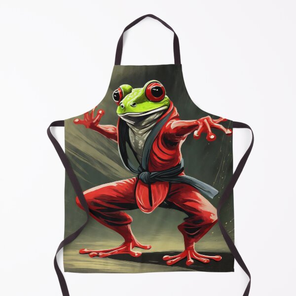 Item preview, Frog practicing martial arts designed and sold by fotofeast.