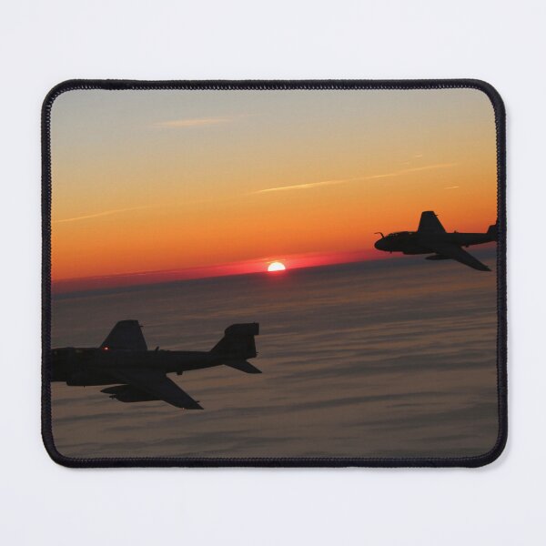 Item preview, STK109377M-Two EA-6B Prowlers are silhouetted by a setting sun. designed and sold by StocktrekImages.