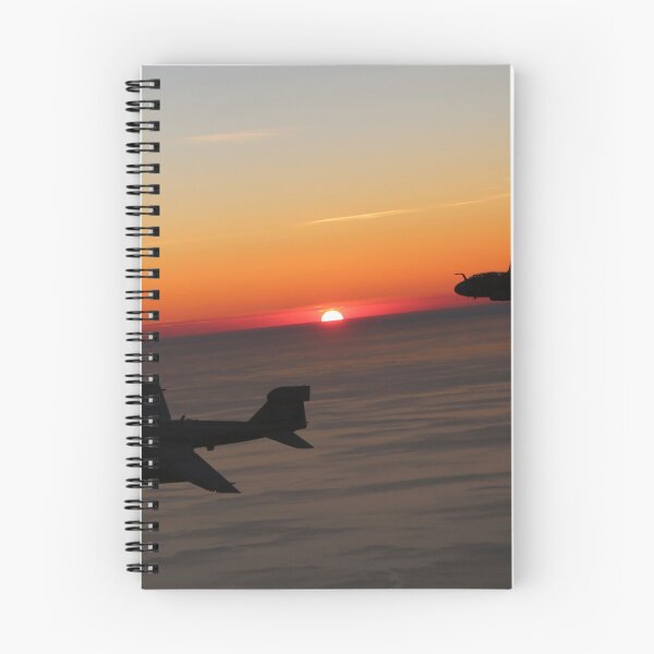 Item preview, STK109377M-Two EA-6B Prowlers are silhouetted by a setting sun. designed and sold by StocktrekImages.