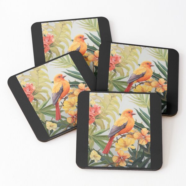 Item preview, Western Tanager Is On A Bright Flower Branch designed and sold by SallieIrma.