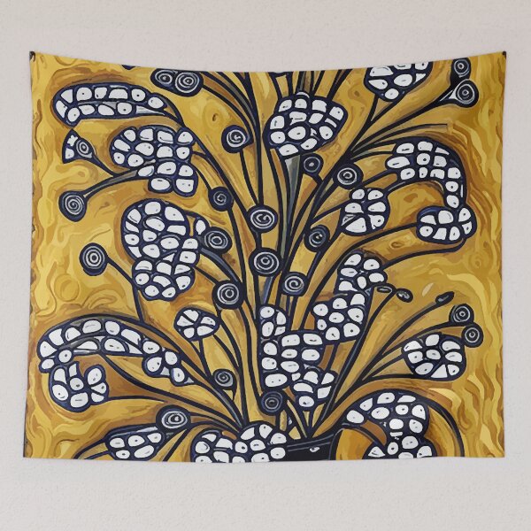 Item preview, Abstract Flowers in a Black and White Vase Still Life Painting designed and sold by Vicky Brago-Mitchell®.