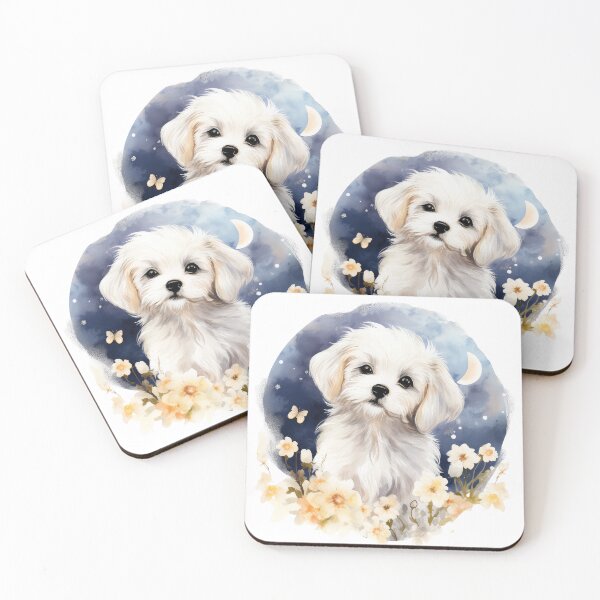 Item preview, Maltipoo puppy watercolour portrait designed and sold by TheRightHonMP.