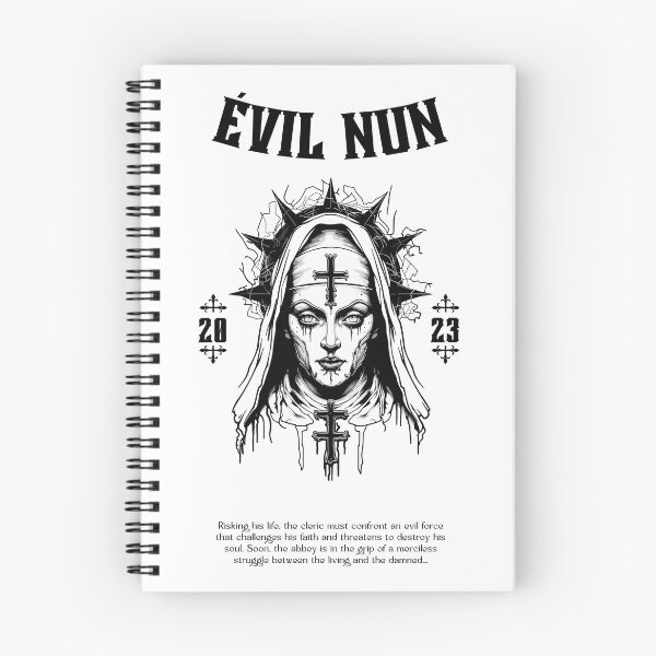 Item preview, stencil t-shirt, twisted characters, horror film - the nun designed and sold by Gwadesigns.