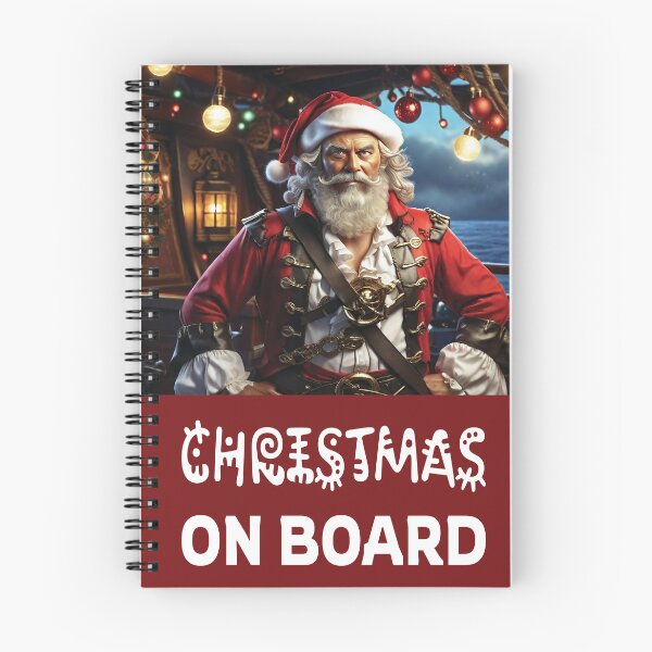 Artikelvorschau, Weihnachten an Bord. Piraten-Weihnachtsmann auf seinem geschmückten Schiff. entworfen und verkauft von twisted-dot.