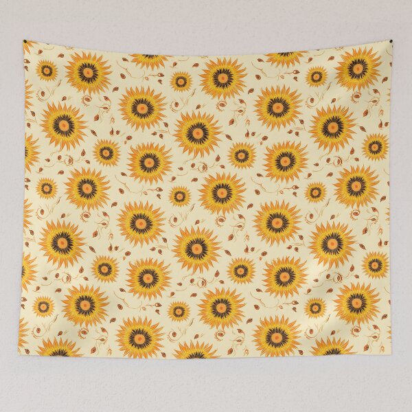 Item preview, Boho Sun 1980s,Vintage Sunflower Boho,vintage sunflower Tapestries,Gypsy Sunflower Scarves  designed and sold by Aopo Chaloemphon.