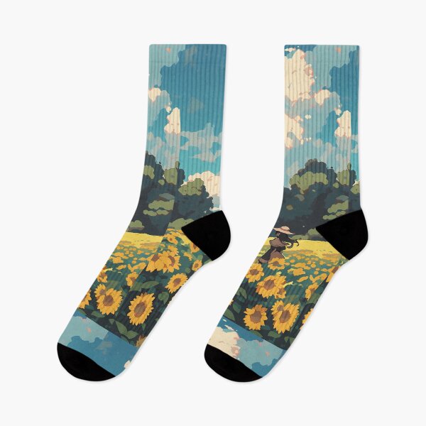 Item preview, Anime Sunflower field, pixel art- Relaxing designed and sold by octoboobs.