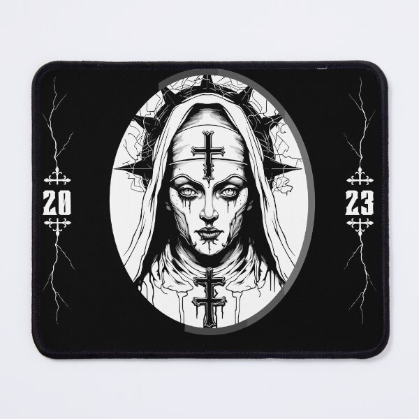 Item preview, stencil t-shirt, twisted characters, horror film - the nun designed and sold by Gwadesigns.