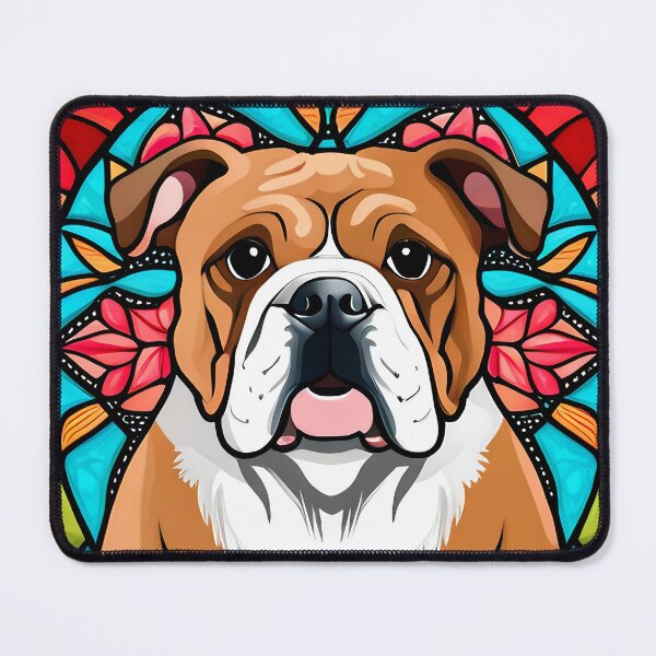 Item preview, Bulldog Stained Glass Art Nouveau designed and sold by typogracat.