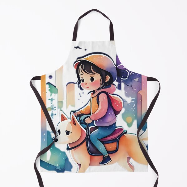 Item preview, Little Girl Riding Dog designed and sold by CoolEnthusias.