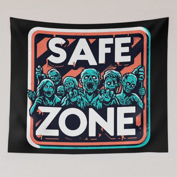 Item preview, Zombie apocalypse Safe zone Retro designed and sold by TomFrontierArt.