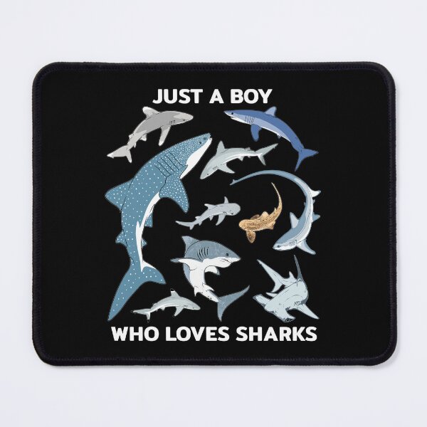 Item preview, Just a boy who loves Sharks Whale Shark Hammerhead Mako Shark designed and sold by NicGrayGraphic.