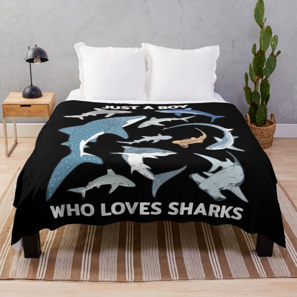 Item preview, Just a boy who loves Sharks Whale Shark Hammerhead Mako Shark designed and sold by NicGrayGraphic.