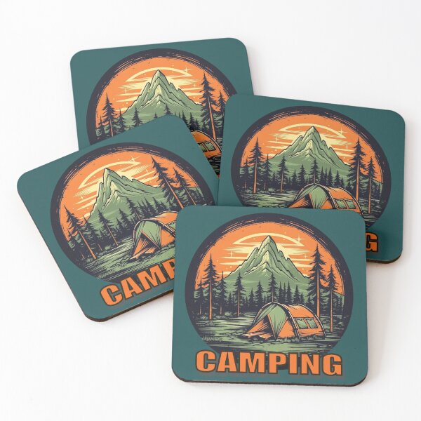 Artikelvorschau, Camping in den Bergen, Vektorillustration des Campings im Urlaub entworfen und verkauft von Aonsnoopy.