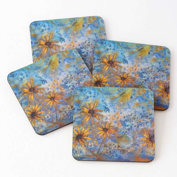 Item preview, Cyanotype print with Black-eyed Susans during the Development Process designed and sold by Redheadwonders.