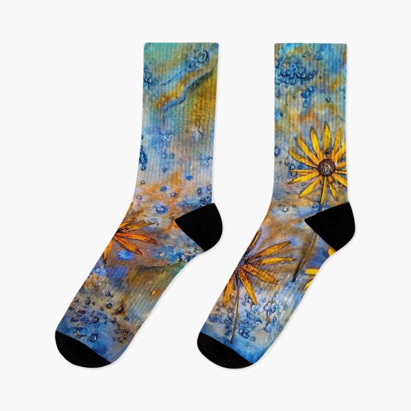Item preview, Cyanotype print with Black-eyed Susans during the Development Process designed and sold by Redheadwonders.