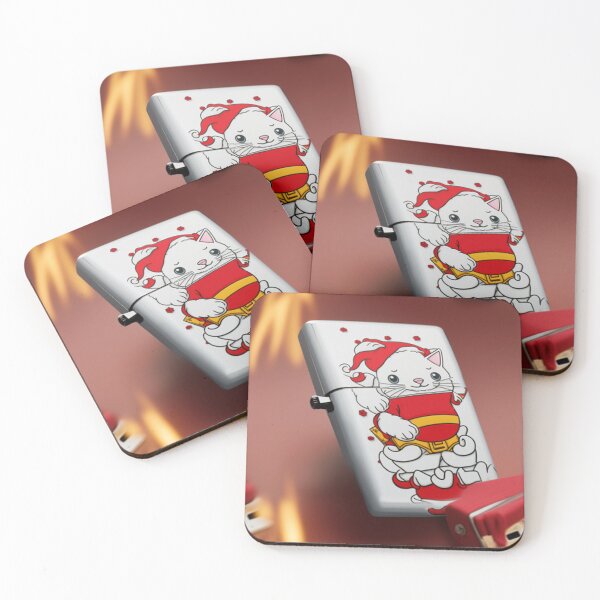 Item preview, Zippo Lighter has a Cat in a Santa Costume Pattern. designed and sold by Sitred123.