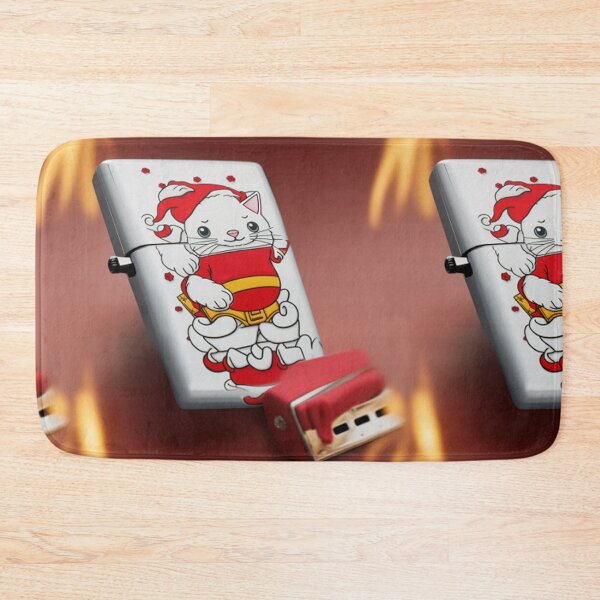 Item preview, Zippo Lighter has a Cat in a Santa Costume Pattern. designed and sold by Sitred123.