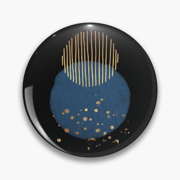 Item preview, Blue watercolor circle and golden abstract decor designed and sold by AnnaHolyph.