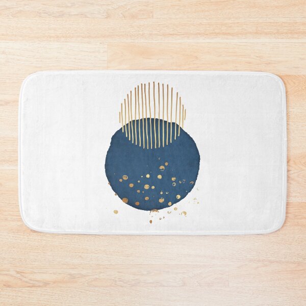 Item preview, Blue watercolor circle and golden abstract decor designed and sold by AnnaHolyph.