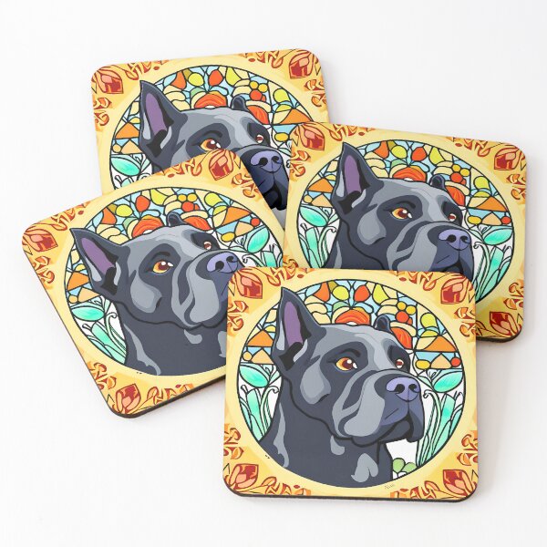 Item preview, Cane Corso Stained Glass Art Nouveau designed and sold by typogracat.