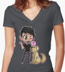 Markiplier and Chica Women's Fitted V-Neck T-Shirt