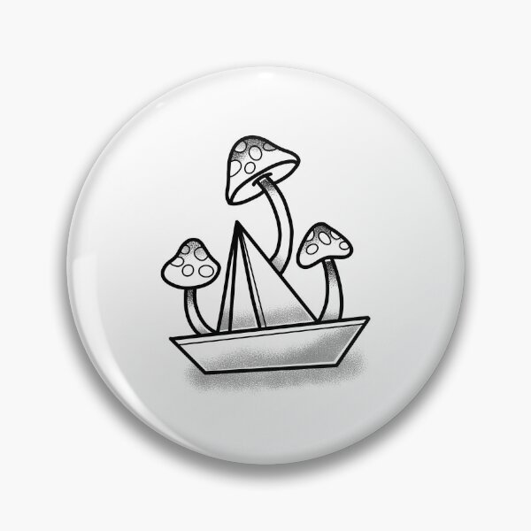 Item preview, Witchcore Boho Tattoo Paper boat with mushrooms designed and sold by jazzydevil.