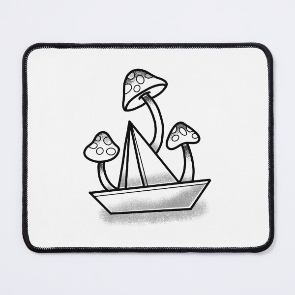 Item preview, Witchcore Boho Tattoo Paper boat with mushrooms designed and sold by jazzydevil.