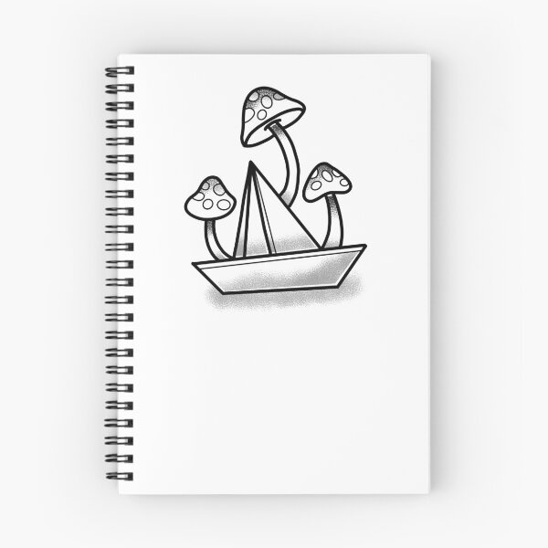 Item preview, Witchcore Boho Tattoo Paper boat with mushrooms designed and sold by jazzydevil.
