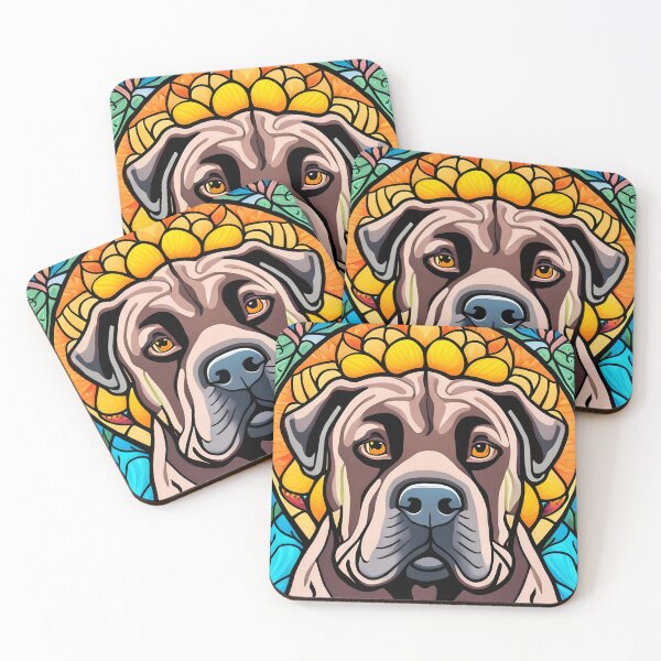 Item preview, Cane Corso Stained Glass Art Nouveau designed and sold by typogracat.