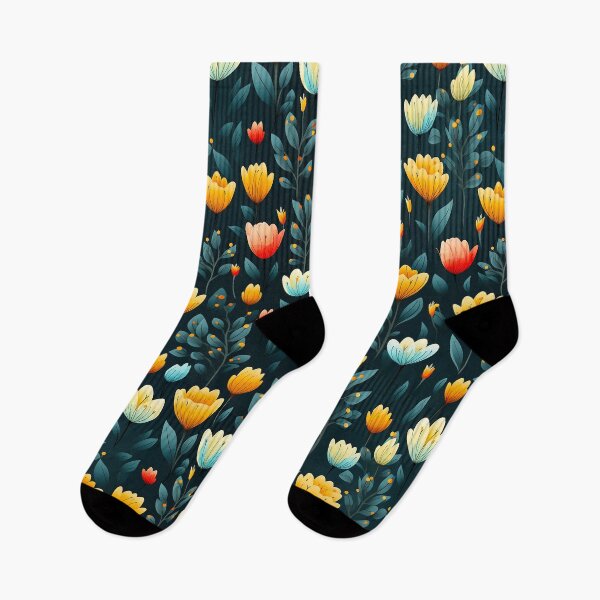 Item preview, Colorful flowers and natural on Black Background designed and sold by WorakamonStudio.