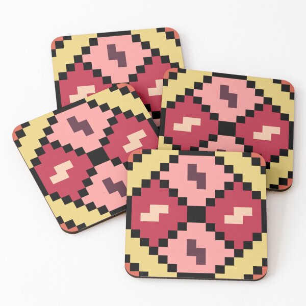 Item preview, Pixel red circles mosaic pattern designed and sold by 16artypixels.