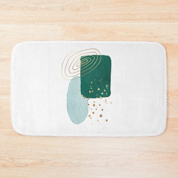 Item preview, Teal watercolor shapes and golden abstract decor designed and sold by AnnaHolyph.