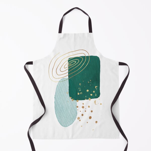 Item preview, Teal watercolor shapes and golden abstract decor designed and sold by AnnaHolyph.