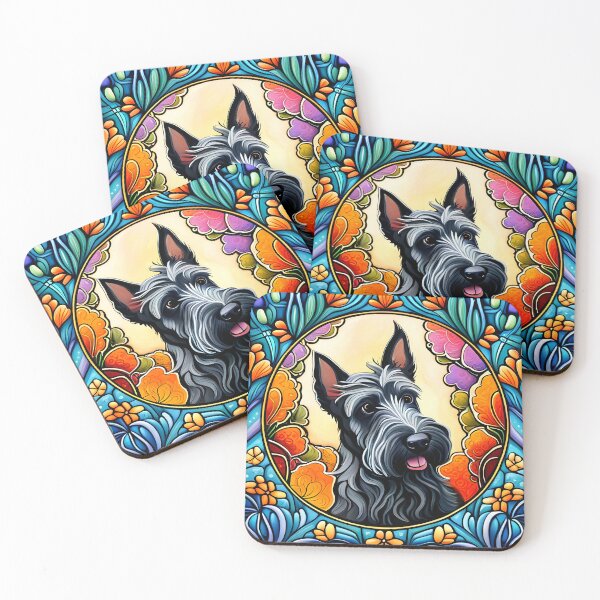 Item preview, Scottish Terrier Scottie Dog Psychedelic Art Nouveau designed and sold by typogracat.