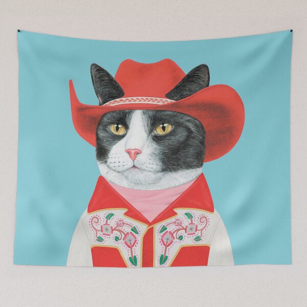 Item preview, Tuxedo Cat Cowboy designed and sold by AnimalCrew.