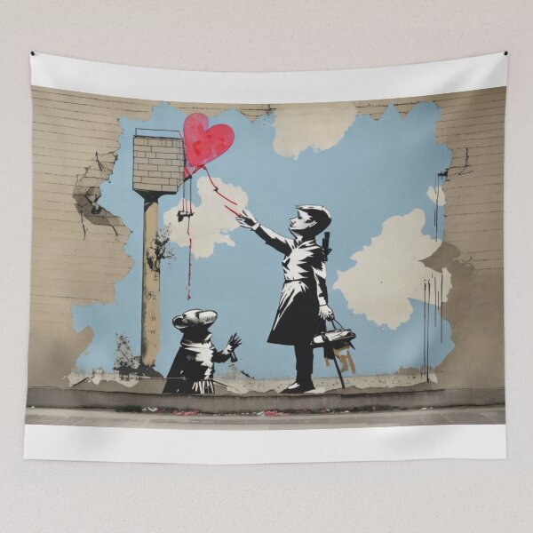 Artikelvorschau, Graffiti Dreams Banksy Ballon Girl und Maus entworfen und verkauft von martin max.