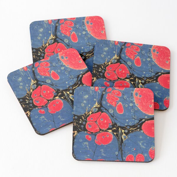 Item preview, marbling art red tulip drawing pattern designed and sold by melektesla.