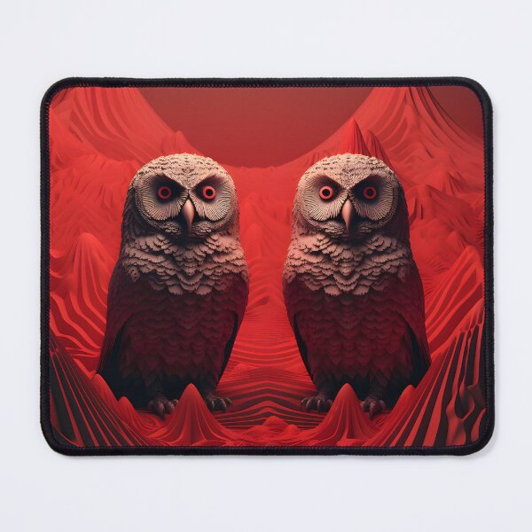 Item preview, Owls couple red surrealistic designed and sold by AngelinaBezm.