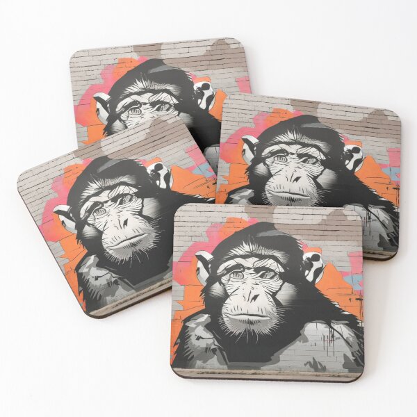 Item preview, Monkey on wall street art banksy popart designed and sold by martin max.