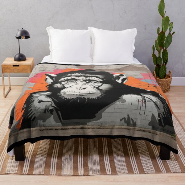 Item preview, Monkey on wall street art banksy popart designed and sold by martin max.