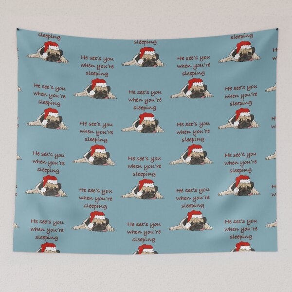 Item preview, Sleepy Christmas pug designed and sold by Mumsart.