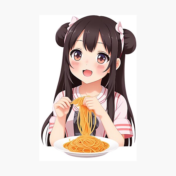 Item preview, girl eating spaghetti designed and sold by jessagirl.