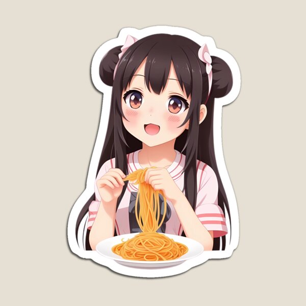 Item preview, girl eating spaghetti designed and sold by jessagirl.