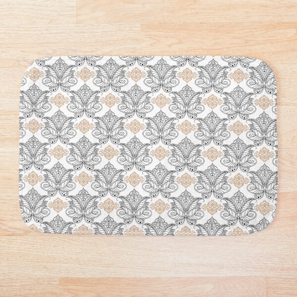 Item preview, Checkered Damask Lotus Flower Pattern designed and sold by Pixels2Patterns.