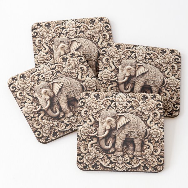 Item preview,  "Elephant Elegance: A Tapestry of Thai Art and Nature" designed and sold by Meowguar.