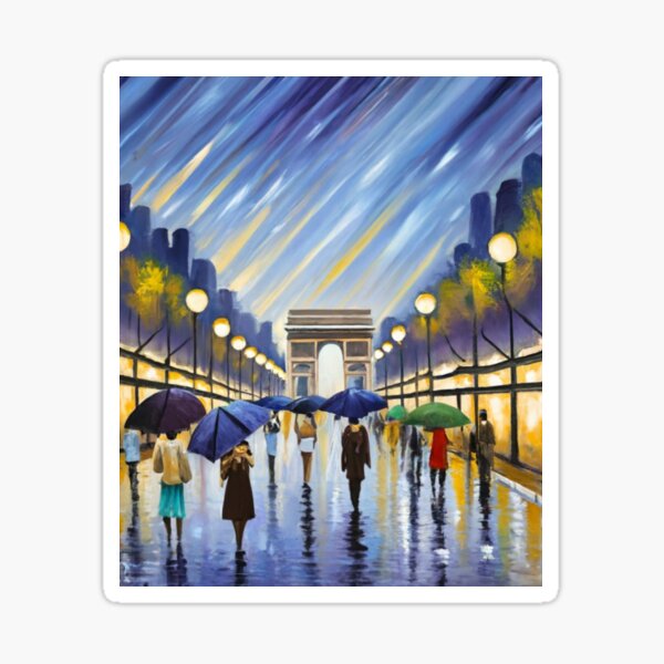 Item preview, Champs-Élysées in the Rain designed and sold by ArtsDestination.